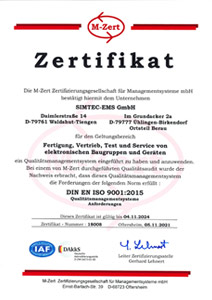 ISO9001-Zertifikat